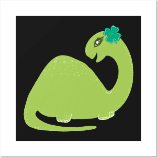 Shamrock dino st patricks day Posters and Art